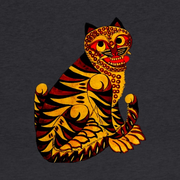 Korean Folk Art Happy Tiger by The Witch's Wolf